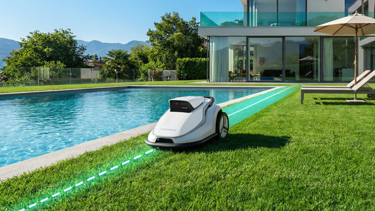 Robot cortacésped sin cables TerraMow V600 cortando césped en NaturMow
